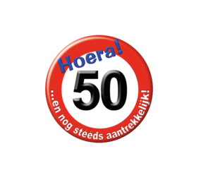 Paper Dreams Button 50 jaar Verkeersbord | per stuk