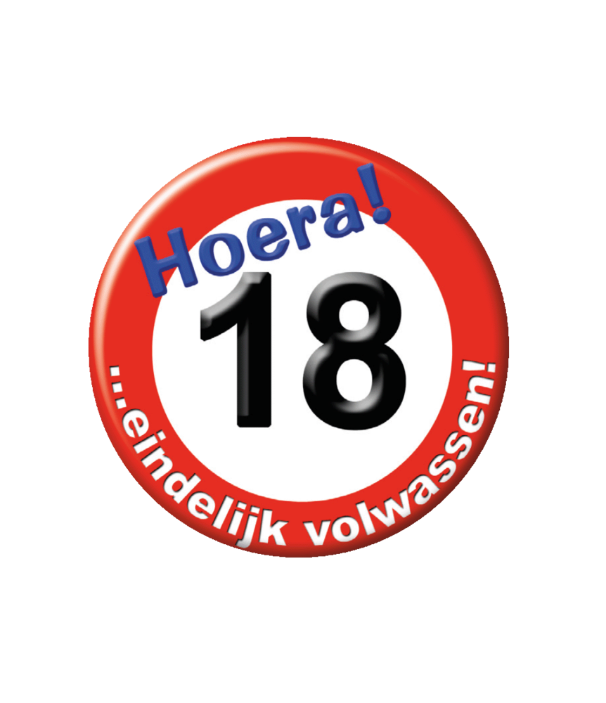 Paper Dreams Button 18 jaar Verkeersbord | per stuk Paper Dreams Button 18 jaar Verkeersbord | per stuk