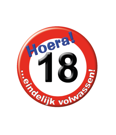 Paper Dreams Button 18 jaar Verkeersbord | per stuk Paper Dreams Button 18 jaar Verkeersbord | per stuk