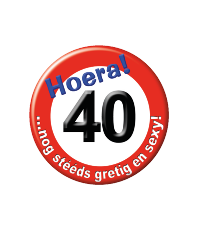 Paper Dreams Button 40 jaar Verkeersbord | per stuk Paper Dreams Button 40 jaar Verkeersbord | per stuk