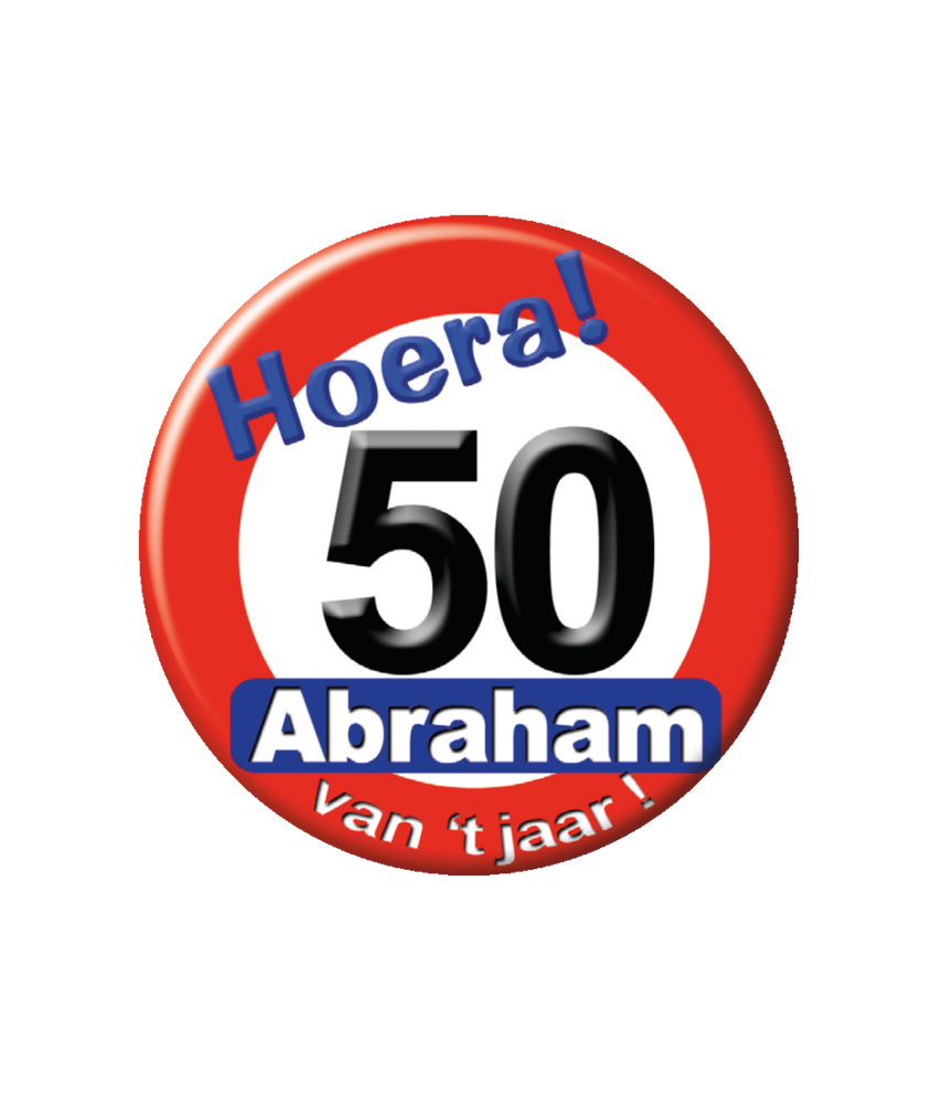 Paper Dreams Button 50 jaar Abraham Verkeersbord | per stuk Paper Dreams Button 50 jaar Abraham Verkeersbord | per stuk
