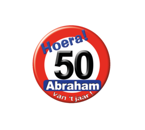 Paper Dreams Button 50 jaar Abraham Verkeersbord | per stuk Paper Dreams Button 50 jaar Abraham Verkeersbord | per stuk
