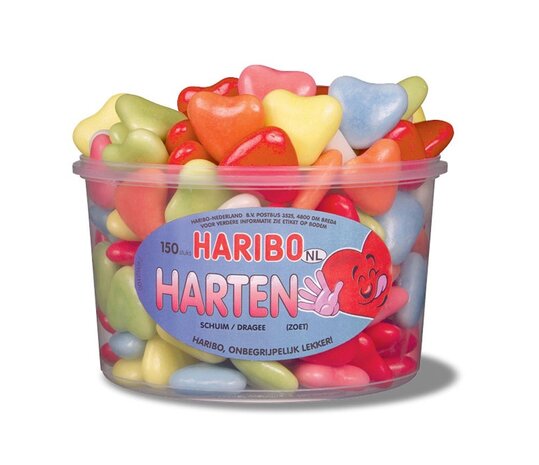 Haribo Bonbons en forme de cœur colorés | Silo de 150 pièces