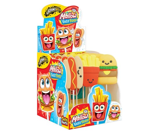 Johny Bee Fast Food Lollies 35gr | per stuk Johny Bee Fast Food Lollies 35gr | per stuk