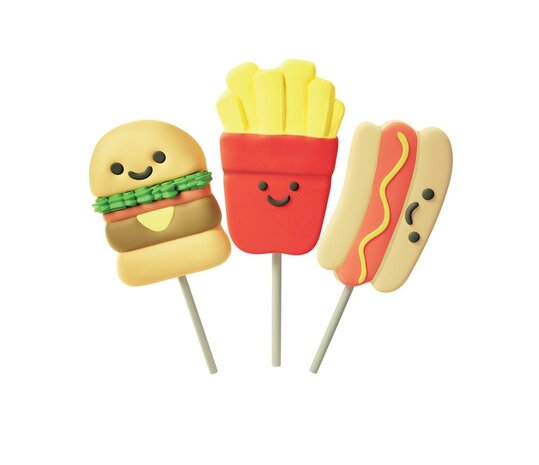 Johny Bee Fast Food Lollies 35gr | per stuk Johny Bee Fast Food Lollies 35gr | per stuk