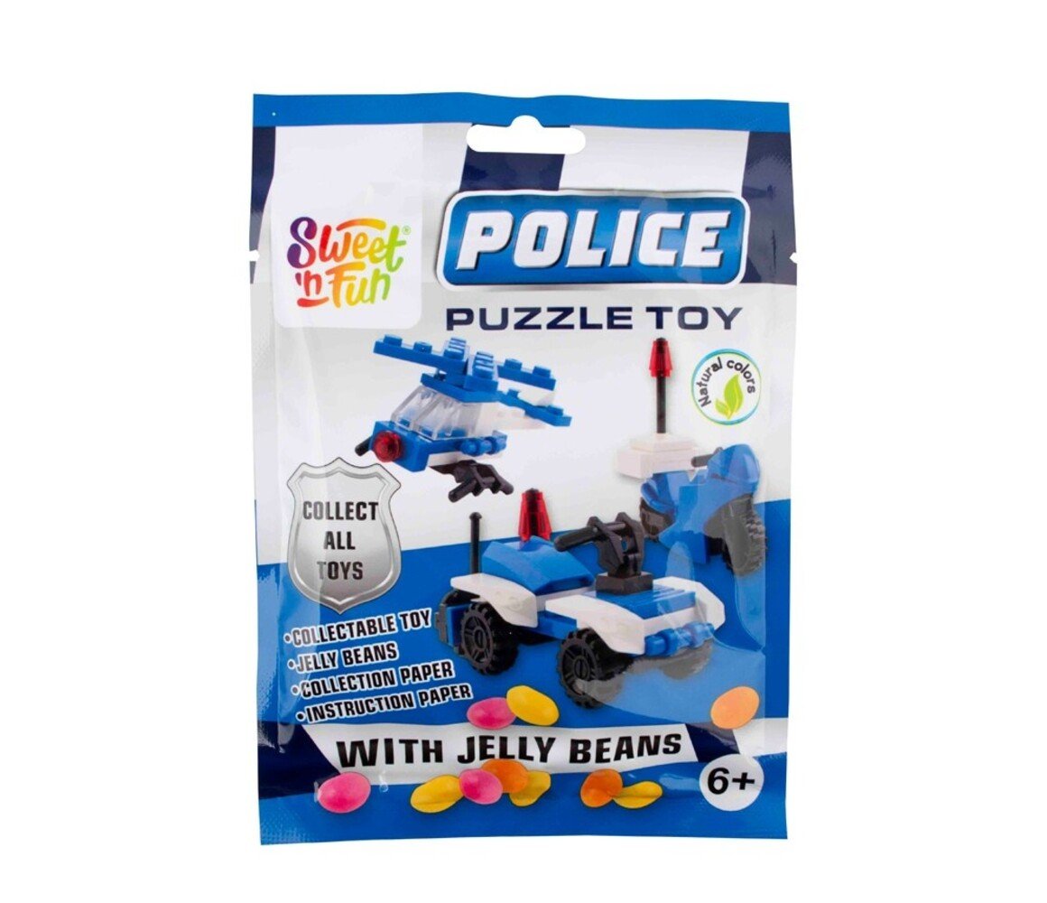 Sweet and Candy Politie mini Bouwset met Jelly Beans | per stuk Sweet and Candy Politie mini Bouwset met Jelly Beans | per stuk