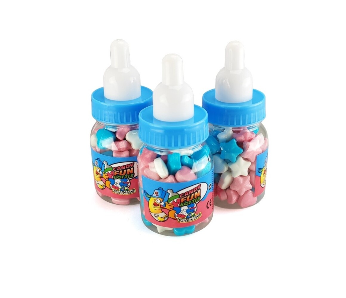 Sweet and Candy Blauw Babyflesje met Snoepjes 40gr | per stuk