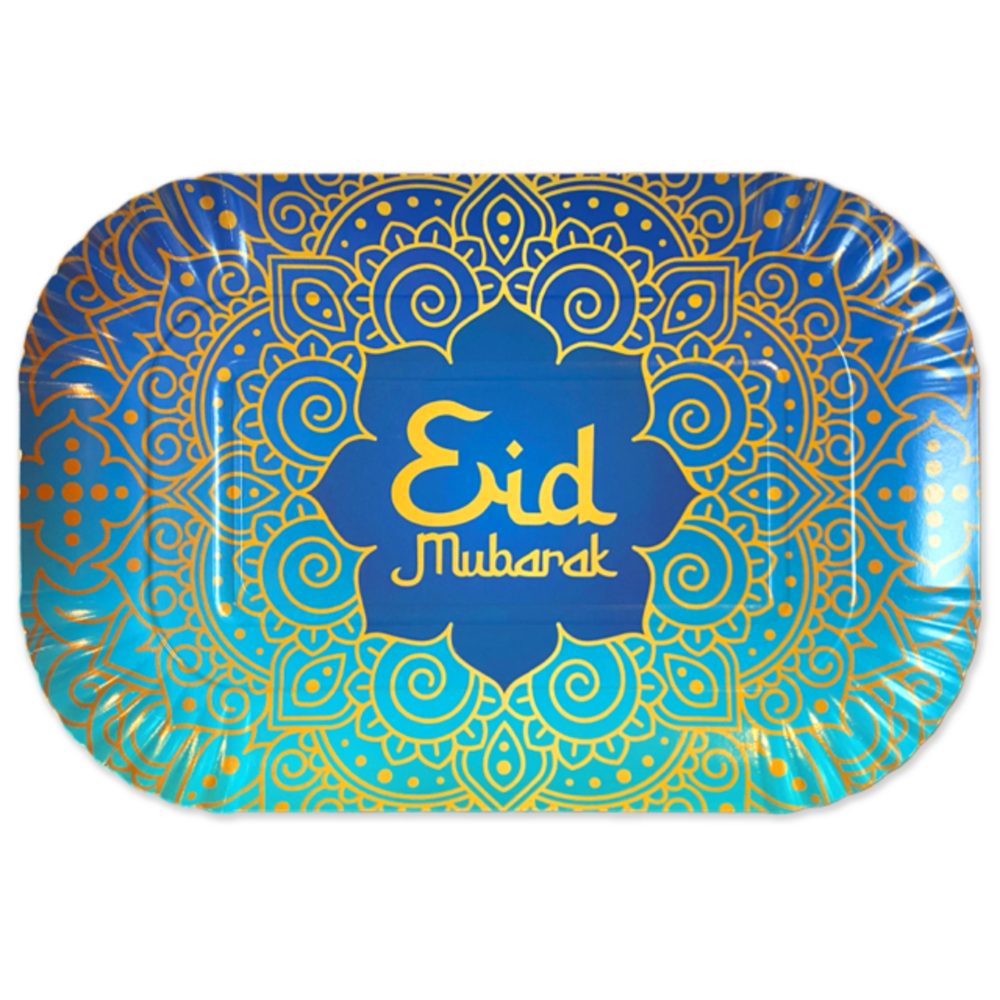 WeFiesta Plats de service Eid Mubarak 19x29cm | 2 pièces