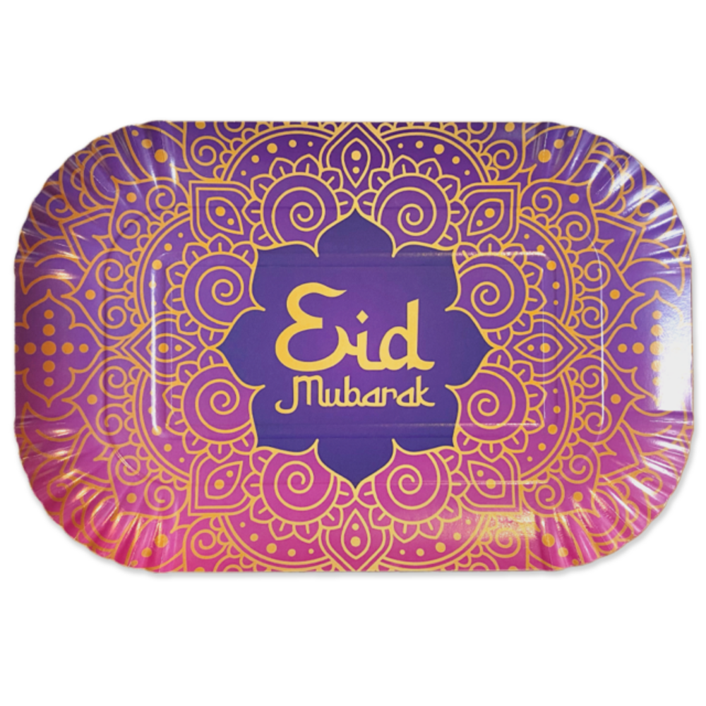 WeFiesta Plats de service Eid Mubarak 19x29cm | 2 pièces