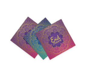 WeFiesta Serviettes de table Eid Mubarak 33x33cm | 20 pièces