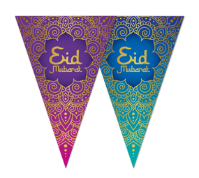 WeFiesta Eid Mubarak Flag Garland 6 meters | per piece