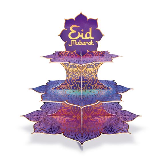Eid mubarak borden marmer zilver (6 stuks