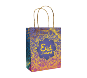 WeFiesta Sac à distribution Eid Mubarak 17 x 8 x 21 cm | à l'unité