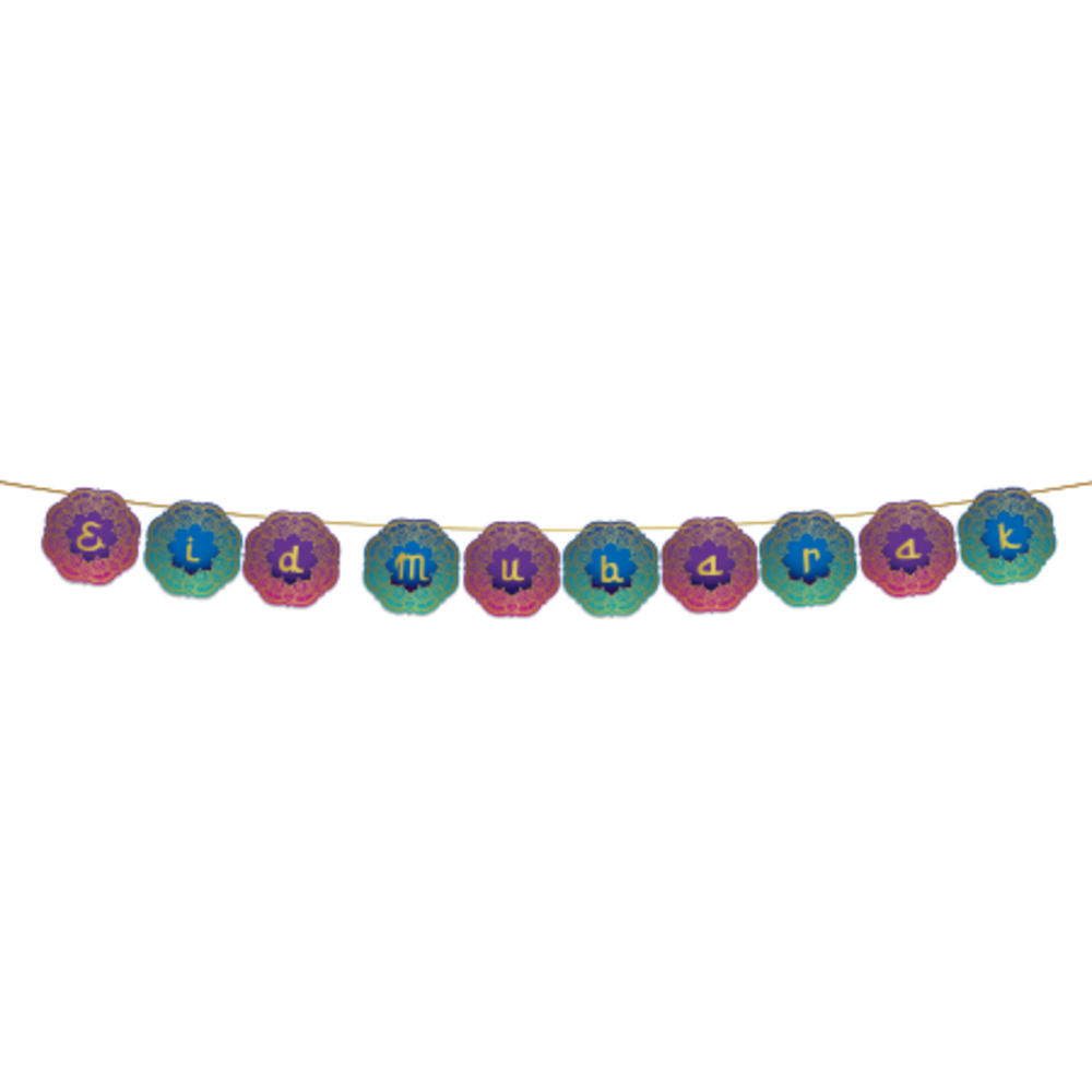 WeFiesta Eid Mubarak Flag Garland Eid Mubarak 2 meters | per piece