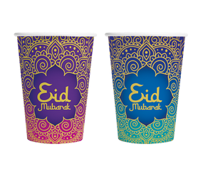 WeFiesta Eid Mubarak Cups 210ml | 8 pieces