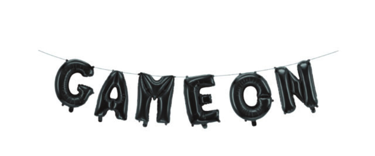 Godan Buchstabengirlande aus Gaming-Folienballons „Game On“ | pro Set