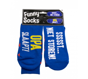 Paper Dreams Humoristische Sokken Opa Slaapt sssst | per paar Paper Dreams Humoristische Sokken Opa Slaapt sssst | per paar