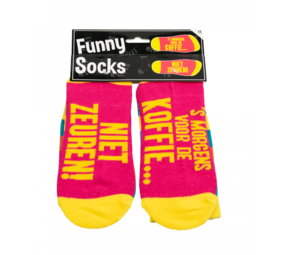 Paper Dreams Humoristische Sokken Voor de Koffie | per paar Paper Dreams Humoristische Sokken Voor de Koffie | per paar