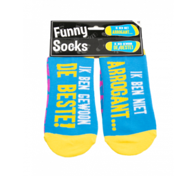 Paper Dreams Humoristische Sokken Ik ben niet arrogant | per paar Paper Dreams Humoristische Sokken Ik ben niet arrogant | per paar