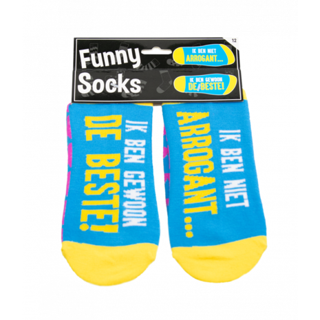 Paper Dreams Humoristische Sokken Ik ben niet arrogant | per paar Paper Dreams Humoristische Sokken Ik ben niet arrogant | per paar