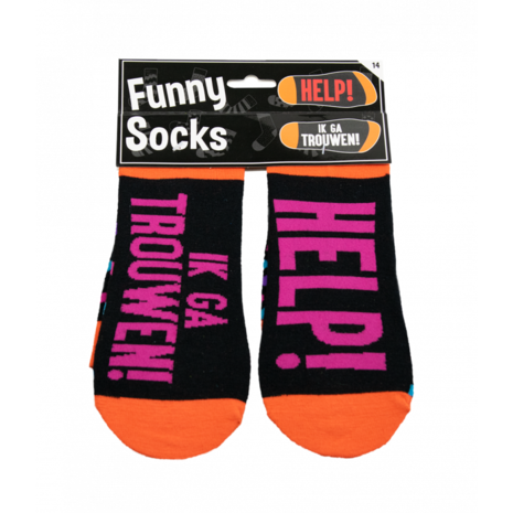 Paper Dreams Humoristische Sokken Help! Ik ga trouwen! | per paar Paper Dreams Humoristische Sokken Help! Ik ga trouwen! | per paar