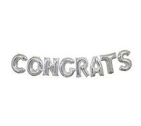 Haza - Witbaard Folieballonnen Letterslinger "Congrats" 275cm | per set Haza - Witbaard Folieballonnen Letterslinger "Congrats" 275cm | per set