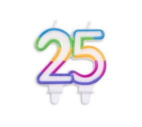 Kaars 25 jaar gekleurd Kaars 25 jaar gekleurd