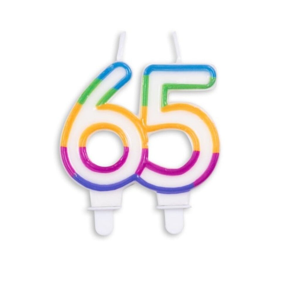 WeFiesta Bougie colorée pour 65e anniversaire, 8 x 7 cm | à l'unité