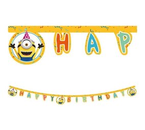 Procos Party Minions – Auf der Suche nach dem perfekten Gru: Buchstabengirlande „Alles Gute zum Geburtstag“ (2 m) | pro Stück