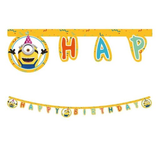 Procos Party Minions The Rise of Gru Letterslinger Happy Birthday 2mtr | per stuk