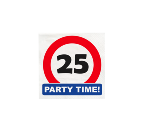 Paper Dreams Traffic Sign 25 Years Party Time Napkins 33x33cm | 16 pieces Paper Dreams Traffic Sign 25 Years Party Time Napkins 33x33cm | 16 pieces