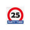 Paper Dreams Verkeersbord 25 jaar Party Time Servetten 33x33cm | 16 stuks