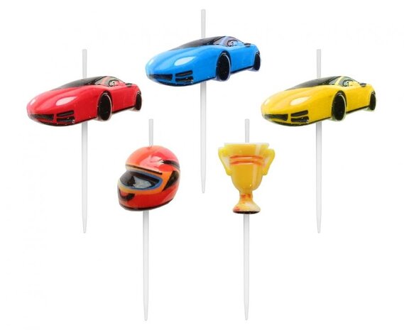 Godan Race Auto's Taart Kaarsjes 7cm | per set Godan Race Auto's Taart Kaarsjes 7cm | per set