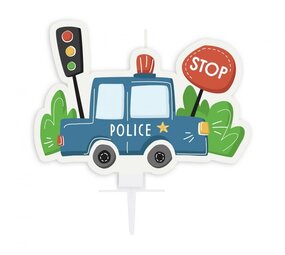 Godan Politie Taart Kaars 5x7cm | per stuk Godan Politie Taart Kaars 5x7cm | per stuk