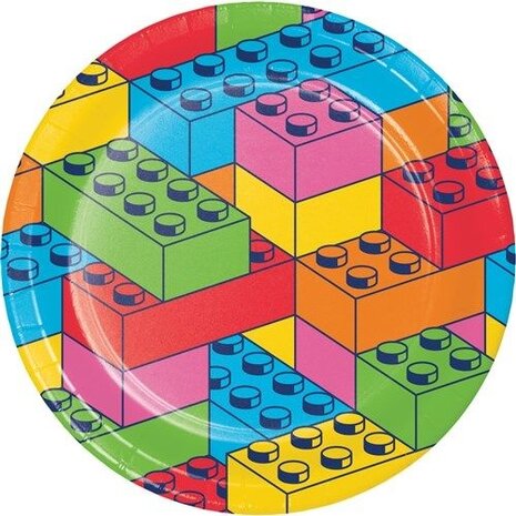 Creative Converting Lego Block Bash Platten 23 cm | 8 Stück