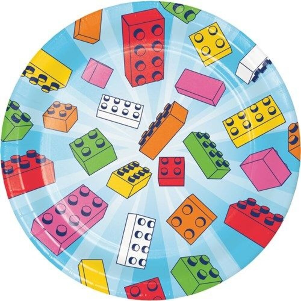 Creative Converting Lego Block Bash Plates 18cm | 8 pieces