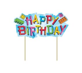 Creative Converting Lego Taart Decoratie Block Bash  18x20cm | per stuk Creative Converting Lego Taart Decoratie Block Bash  18x20cm | per stuk