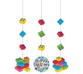 Creative Converting Décorations suspendues Lego Block Bash 81x18cm | 3 pièces