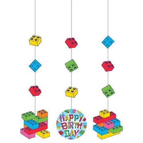 Creative Converting Lego Hängedekorationen Block Bash 81x18cm | 3 Stück