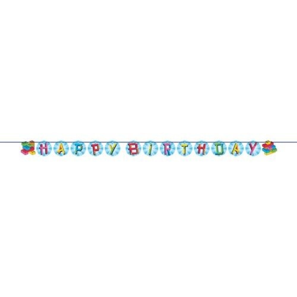 Creative Converting Lego Happy Birthday Letter Garland Block Bash 15x295cm | per piece
