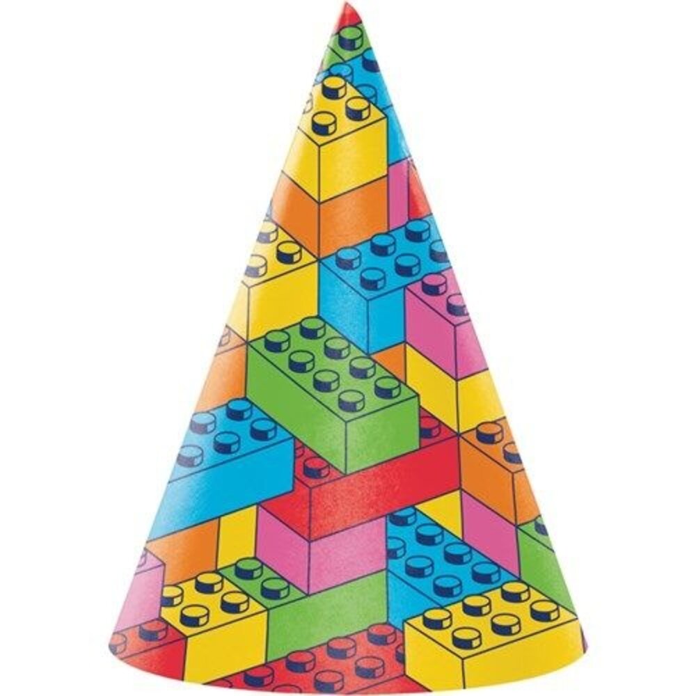 Creative Converting Lego Partyhüte Block Bash 17x12cm | 8 Teile