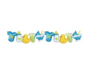 Tuf-Tuf Ballonnen Slinger Baby Boy 34x206cm  | per stuk Tuf-Tuf Ballonnen Slinger Baby Boy 34x206cm  | per stuk