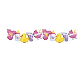 Tuf-Tuf Ballonnen Slinger Baby Girl 34x206cm  | per stuk Tuf-Tuf Ballonnen Slinger Baby Girl 34x206cm  | per stuk