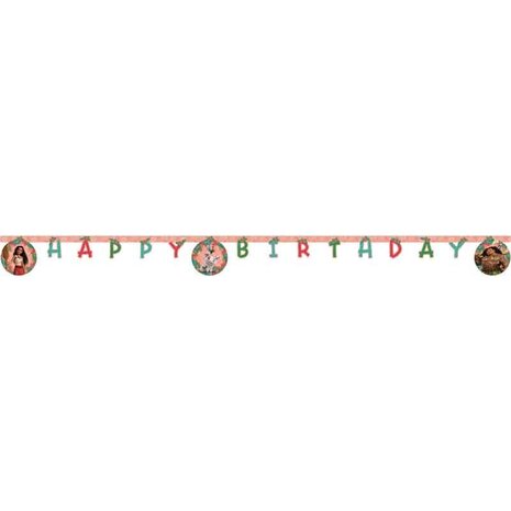 Procos Party Vaiana Letterslinger Happy Birthday Sailing Spirit 14x200cm | per stuk Procos Party Vaiana Letterslinger Happy Birthday Sailing Spirit 14x200cm | per stuk