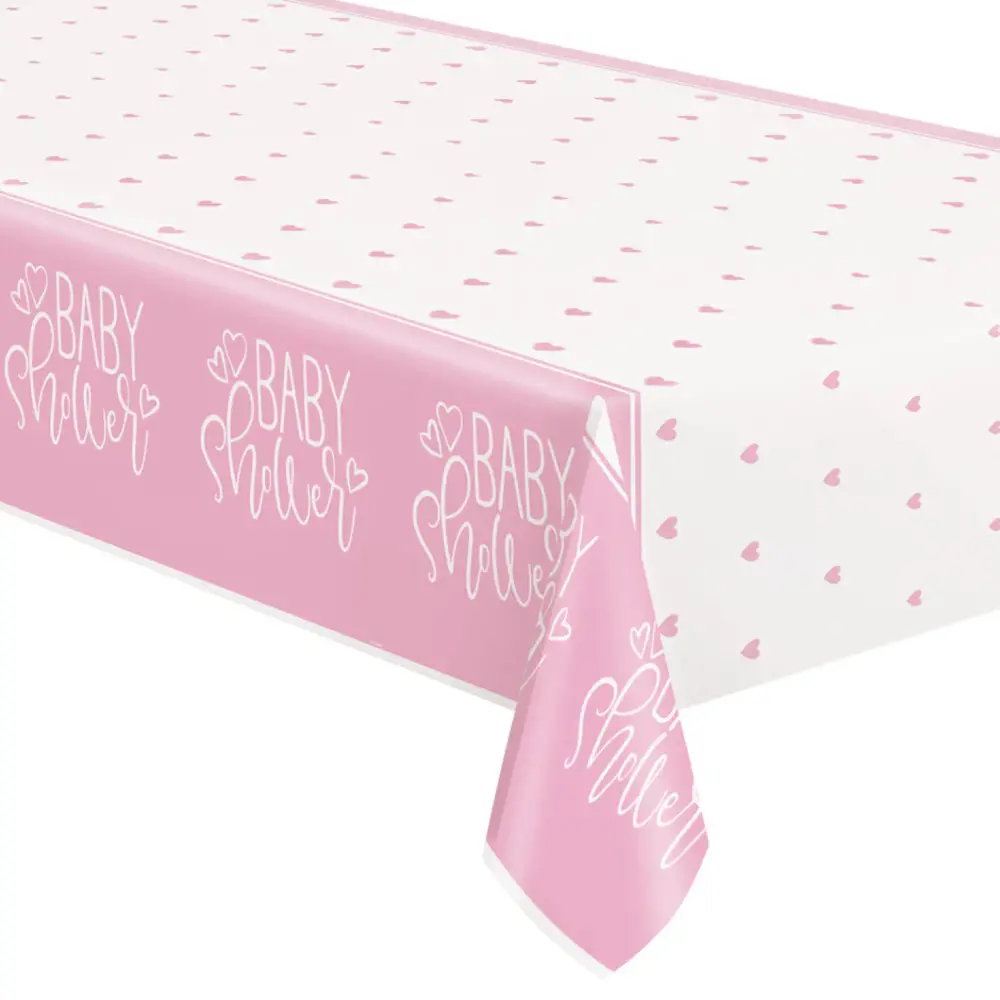 Unique Party Baby Shower Pink Tablecloth 137x213cm | per piece
