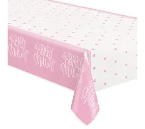 Unique Party Baby Shower Roze Tafelkleed 137x213cm | per stuk Unique Party Baby Shower Roze Tafelkleed 137x213cm | per stuk