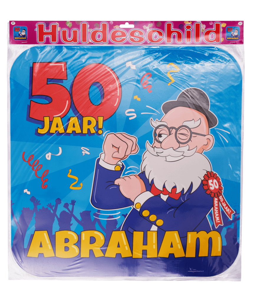 Paper Dreams Abraham Cartoon 50 jaar Deurbord 50cm | per stuk