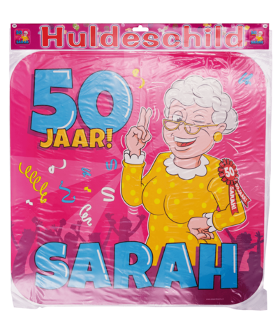 Paper Dreams Sarah Cartoon 50 Jahre Türschild 50cm | pro Stück