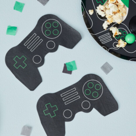Ginger Ray Servietten in Form eines Gamecontrollers, 16,5 cm | 16 Stück