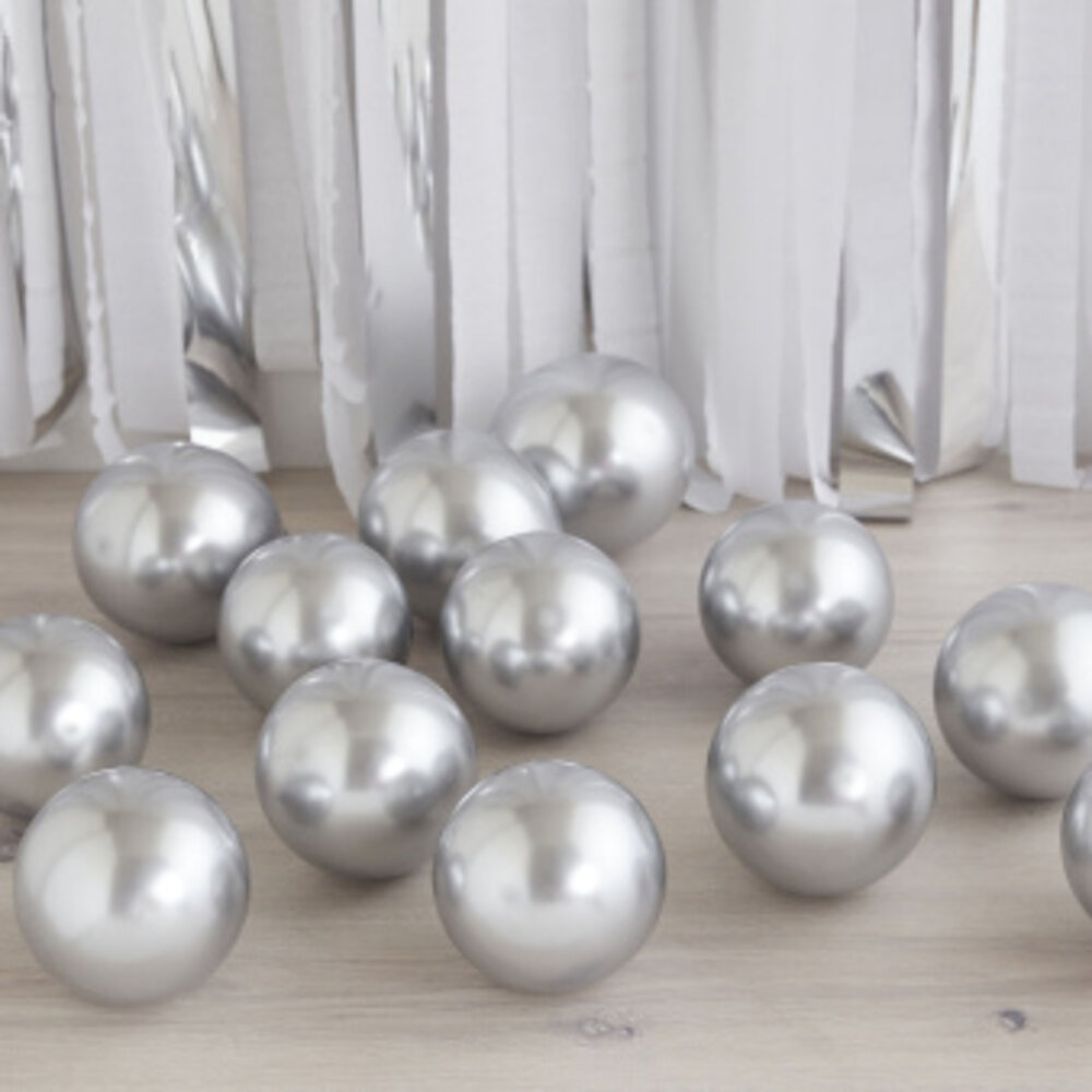 Ginger Ray Ballons chromés argentés 13 cm | 40 pièces